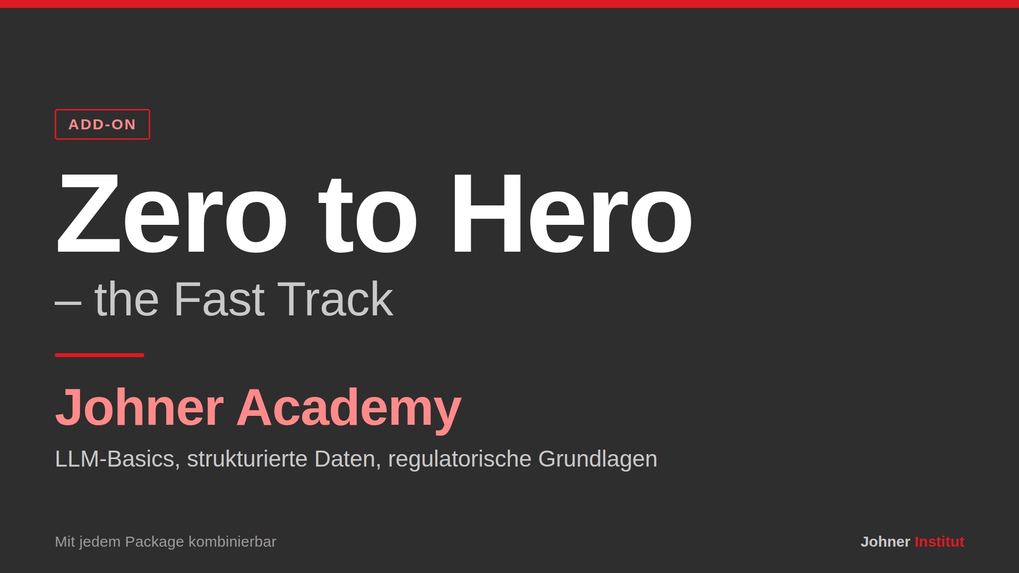 Zero to Hero · Add-on: Johner Academy