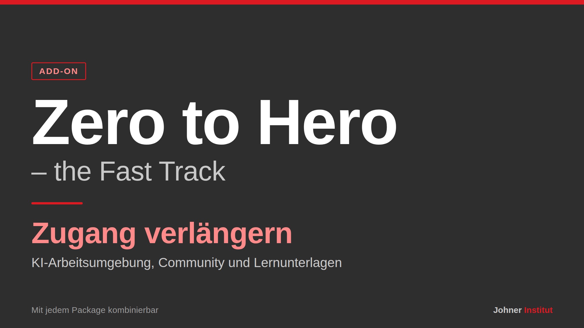 Zero to Hero · Add-on: KI-Arbeitsumgebung Zugang verlängern